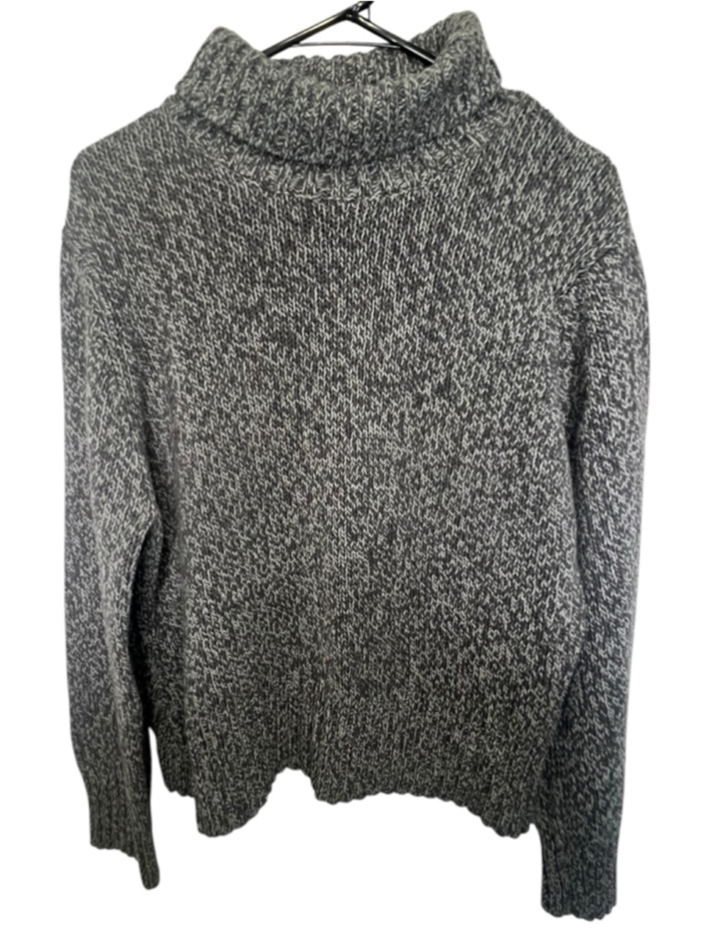 Route 66 Grey Marbled Chunky Knit Turtleneck Pullover Sweater